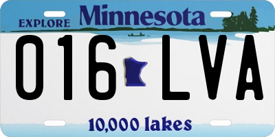 MN license plate 016LVA