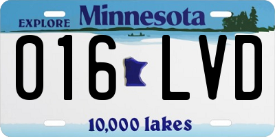 MN license plate 016LVD