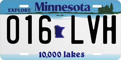 MN license plate 016LVH