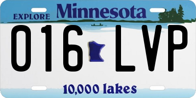MN license plate 016LVP