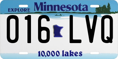 MN license plate 016LVQ