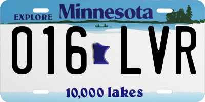 MN license plate 016LVR