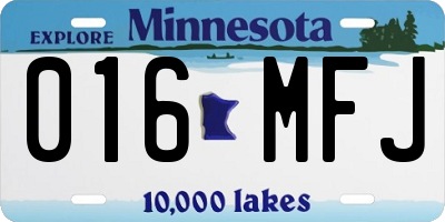 MN license plate 016MFJ