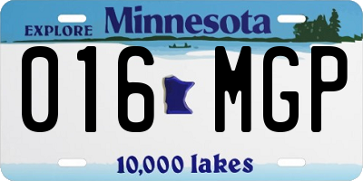 MN license plate 016MGP