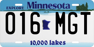 MN license plate 016MGT