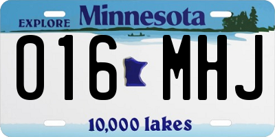 MN license plate 016MHJ