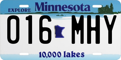 MN license plate 016MHY