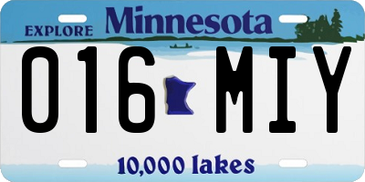 MN license plate 016MIY