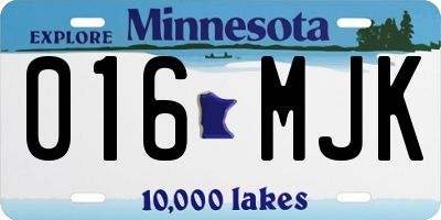MN license plate 016MJK