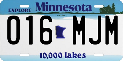 MN license plate 016MJM