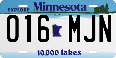 MN license plate 016MJN
