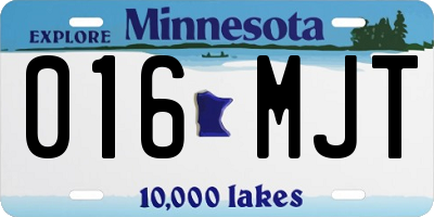 MN license plate 016MJT