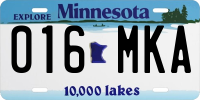MN license plate 016MKA