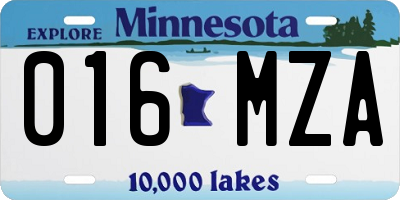 MN license plate 016MZA