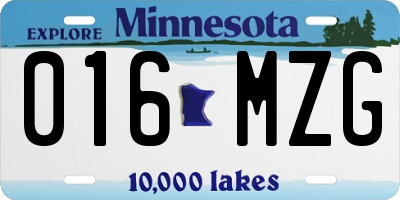 MN license plate 016MZG