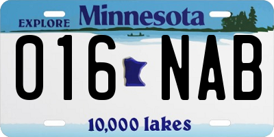 MN license plate 016NAB