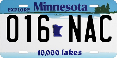 MN license plate 016NAC