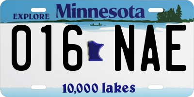 MN license plate 016NAE