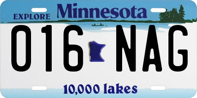 MN license plate 016NAG