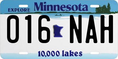 MN license plate 016NAH