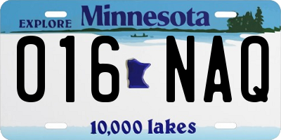 MN license plate 016NAQ