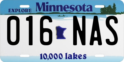 MN license plate 016NAS