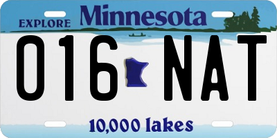 MN license plate 016NAT