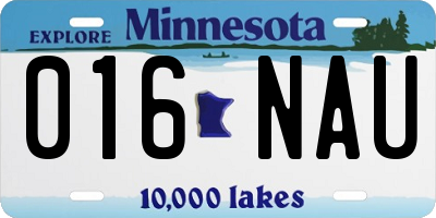 MN license plate 016NAU