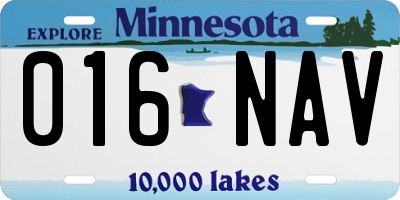 MN license plate 016NAV