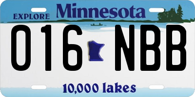 MN license plate 016NBB