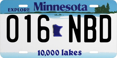 MN license plate 016NBD