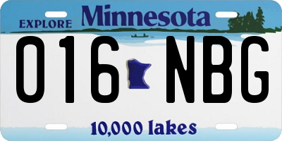 MN license plate 016NBG