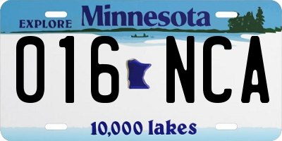 MN license plate 016NCA