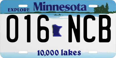 MN license plate 016NCB