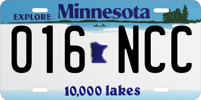 MN license plate 016NCC