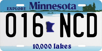 MN license plate 016NCD