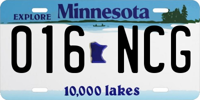 MN license plate 016NCG