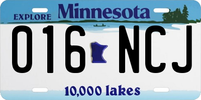 MN license plate 016NCJ