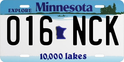 MN license plate 016NCK