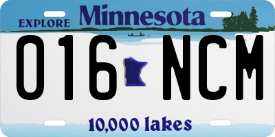 MN license plate 016NCM