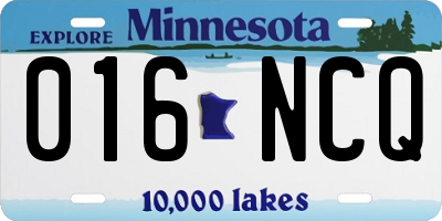 MN license plate 016NCQ
