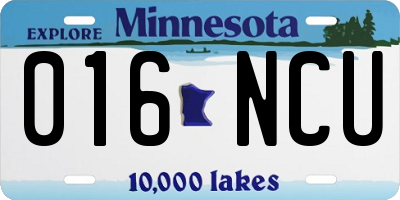 MN license plate 016NCU