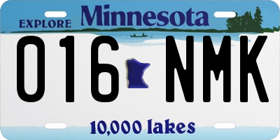 MN license plate 016NMK