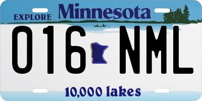 MN license plate 016NML