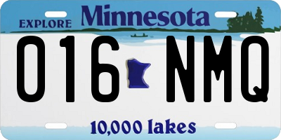 MN license plate 016NMQ