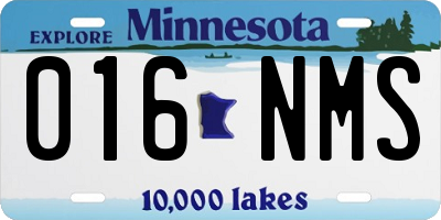 MN license plate 016NMS