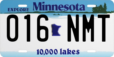 MN license plate 016NMT