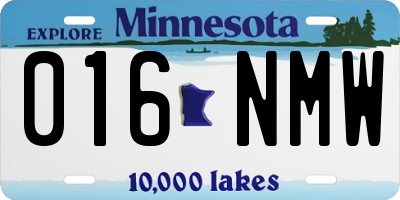 MN license plate 016NMW