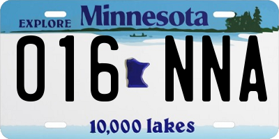 MN license plate 016NNA