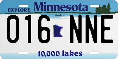 MN license plate 016NNE